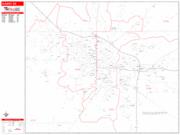 Albany <br /> Wall Map <br /> Zip Code <br /> Red Line Style 2024 Map
