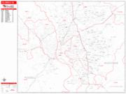 Columbus <br /> Wall Map <br /> Zip Code <br /> Red Line Style 2024 Map