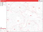 Johns Creek <br /> Wall Map <br /> Zip Code <br /> Red Line Style 2024 Map