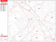 Marietta <br /> Wall Map <br /> Zip Code <br /> Red Line Style 2024 Map