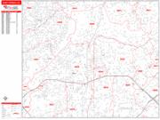 Sandy Springs <br /> Wall Map <br /> Zip Code <br /> Red Line Style 2024 Map