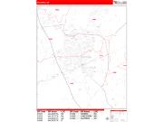 Valdosta <br /> Wall Map <br /> Zip Code <br /> Red Line Style 2024 Map