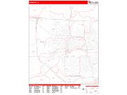 Davenport <br /> Wall Map <br /> Zip Code <br /> Red Line Style 2024 Map