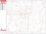Des Moines <br /> Wall Map <br /> Zip Code <br /> Red Line Style 2024 Map