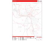 Sioux City <br /> Wall Map <br /> Zip Code <br /> Red Line Style 2024 Map