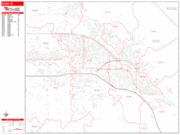 Boise <br /> Wall Map <br /> Zip Code <br /> Red Line Style 2024 Map