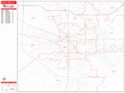 South Bend <br /> Wall Map <br /> Zip Code <br /> Red Line Style 2024 Map