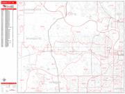 Kansas City <br /> Wall Map <br /> Zip Code <br /> Red Line Style 2024 Map