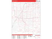 Overland Park <br /> Wall Map <br /> Zip Code <br /> Red Line Style 2024 Map