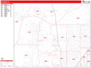 Shawnee <br /> Wall Map <br /> Zip Code <br /> Red Line Style 2024 Map