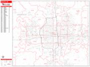 Wichita <br /> Wall Map <br /> Zip Code <br /> Red Line Style 2024 Map
