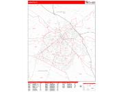 Lexington <br /> Wall Map <br /> Zip Code <br /> Red Line Style 2024 Map