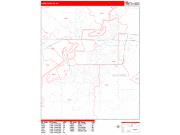 Lake Charles <br /> Wall Map <br /> Zip Code <br /> Red Line Style 2024 Map