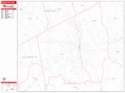 Brockton <br /> Wall Map <br /> Zip Code <br /> Red Line Style 2024 Map