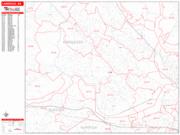 Cambridge <br /> Wall Map <br /> Zip Code <br /> Red Line Style 2024 Map
