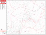 Haverhill <br /> Wall Map <br /> Zip Code <br /> Red Line Style 2024 Map