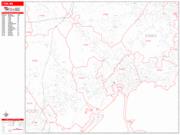 Lynn <br /> Wall Map <br /> Zip Code <br /> Red Line Style 2024 Map