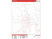New Bedford <br /> Wall Map <br /> Zip Code <br /> Red Line Style 2024 Map