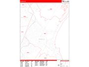 Revere <br /> Wall Map <br /> Zip Code <br /> Red Line Style 2024 Map