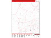 Waltham <br /> Wall Map <br /> Zip Code <br /> Red Line Style 2024 Map
