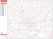 Baltimore <br /> Wall Map <br /> Zip Code <br /> Red Line Style 2024 Map