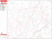 Columbia <br /> Wall Map <br /> Zip Code <br /> Red Line Style 2024 Map