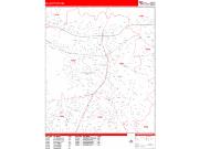 Ellicott City <br /> Wall Map <br /> Zip Code <br /> Red Line Style 2024 Map