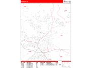 Frederick <br /> Wall Map <br /> Zip Code <br /> Red Line Style 2024 Map