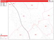 Rockville <br /> Wall Map <br /> Zip Code <br /> Red Line Style 2024 Map