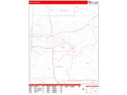 East Lansing <br /> Wall Map <br /> Zip Code <br /> Red Line Style 2024 Map