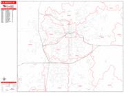 Kalamazoo <br /> Wall Map <br /> Zip Code <br /> Red Line Style 2024 Map