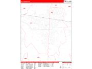 Blue Springs <br /> Wall Map <br /> Zip Code <br /> Red Line Style 2024 Map