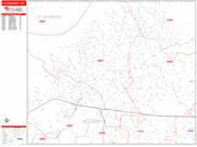 Florissant <br /> Wall Map <br /> Zip Code <br /> Red Line Style 2024 Map