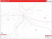 Jefferson City <br /> Wall Map <br /> Zip Code <br /> Red Line Style 2024 Map