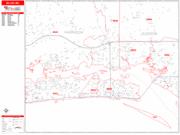 Biloxi <br /> Wall Map <br /> Zip Code <br /> Red Line Style 2024 Map