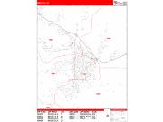 Missoula <br /> Wall Map <br /> Zip Code <br /> Red Line Style 2024 Map