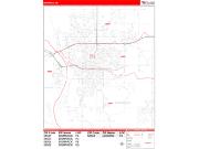 Bismarck <br /> Wall Map <br /> Zip Code <br /> Red Line Style 2024 Map