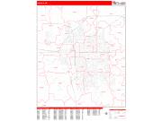 Lincoln <br /> Wall Map <br /> Zip Code <br /> Red Line Style 2024 Map