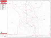 Nashua <br /> Wall Map <br /> Zip Code <br /> Red Line Style 2024 Map