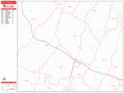 East Orange <br /> Wall Map <br /> Zip Code <br /> Red Line Style 2024 Map
