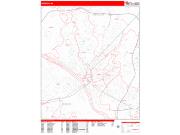 Trenton <br /> Wall Map <br /> Zip Code <br /> Red Line Style 2024 Map