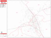 Las Cruces <br /> Wall Map <br /> Zip Code <br /> Red Line Style 2024 Map