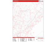 New Rochelle <br /> Wall Map <br /> Zip Code <br /> Red Line Style 2024 Map