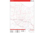 Rochester <br /> Wall Map <br /> Zip Code <br /> Red Line Style 2024 Map