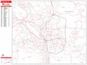 Syracuse <br /> Wall Map <br /> Zip Code <br /> Red Line Style 2024 Map