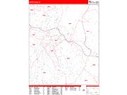 White Plains <br /> Wall Map <br /> Zip Code <br /> Red Line Style 2024 Map