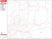 Edmond <br /> Wall Map <br /> Zip Code <br /> Red Line Style 2024 Map