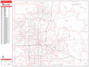 Oklahoma City <br /> Wall Map <br /> Zip Code <br /> Red Line Style 2024 Map