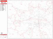 Lancaster <br /> Wall Map <br /> Zip Code <br /> Red Line Style 2024 Map