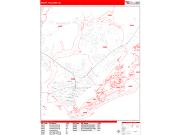 Mount Pleasant <br /> Wall Map <br /> Zip Code <br /> Red Line Style 2024 Map